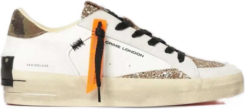 Crime London Skate glitter-panelled sneakers Wit
