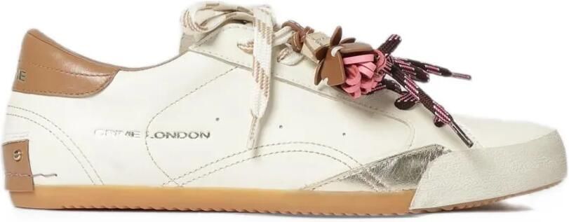 Crime London Sneakerina charm-detail leather sneakers Wit