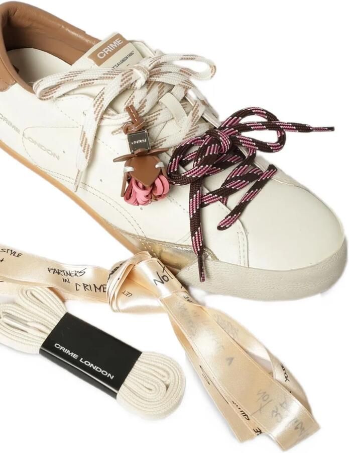 Crime London Sneakerina charm-detail leather sneakers Wit - Foto 2