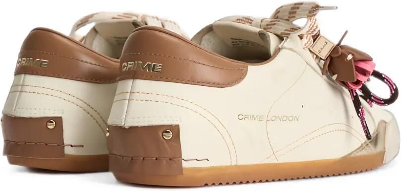 Crime London Sneakerina sneakers met gerafeld effect en bedel Beige