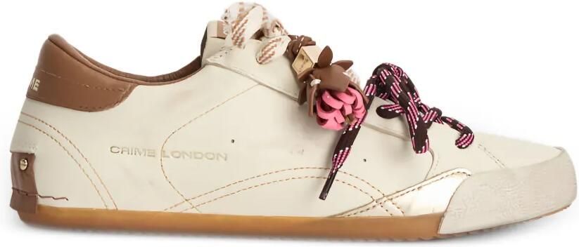 Crime London Sneakerina sneakers met gerafeld effect en bedel Beige - Foto 5