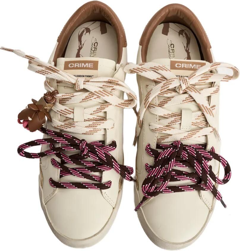 Crime London Sneakerina sneakers met gerafeld effect en bedel Beige - Foto 3