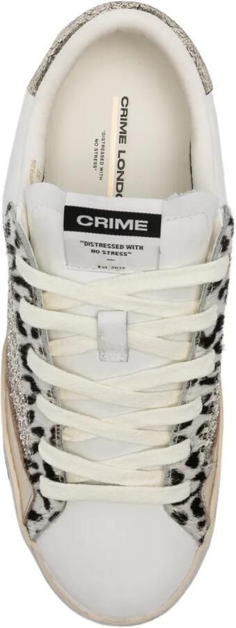 Crime London Sneakers met dierenprint en glitter Wit - Foto 4