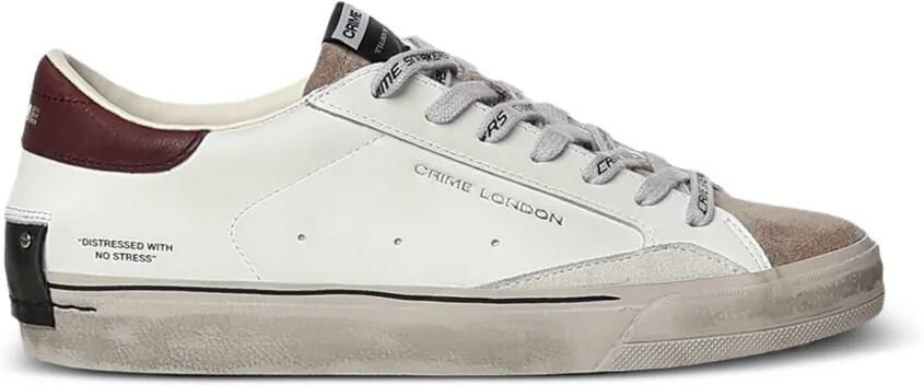 Crime London Sneakers met gerafeld-effect Wit