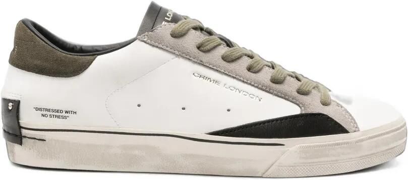Crime London Sneakers met gerafeld-effect Wit