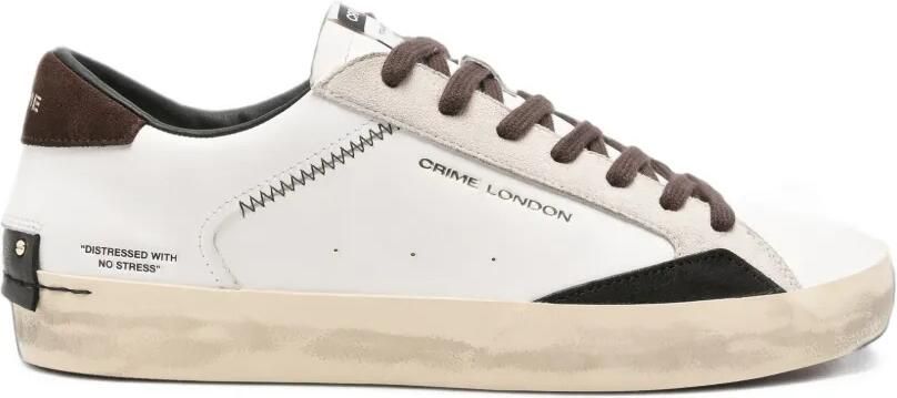 Crime London Sneakers met gerafeld-effect Wit