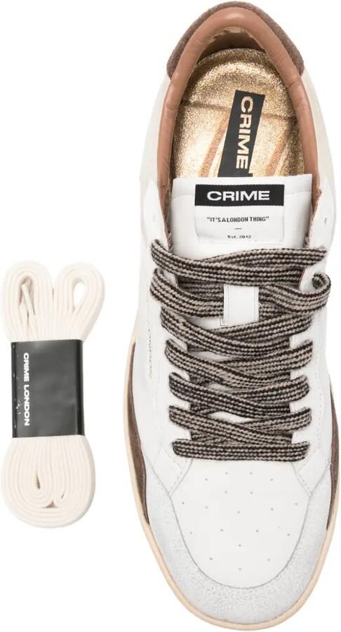 Crime London Sneakers met gerafeld effect Wit