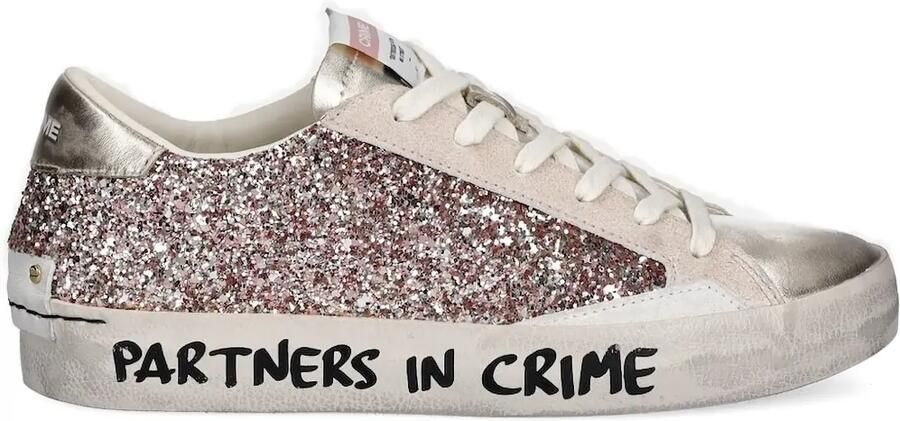 Crime London Sneakers met glitter Roze