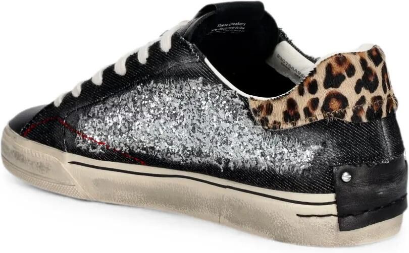 Crime London Sneakers met luipaard-print en glitters Zwart - Foto 3