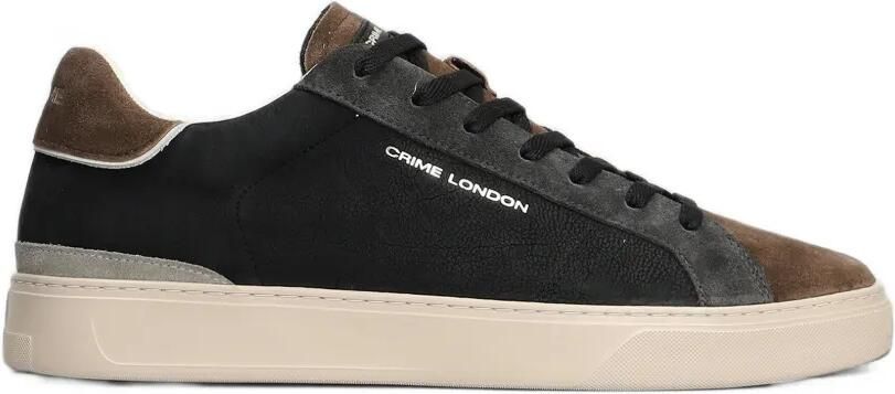 Crime London Sneakers met suède vlak Zwart