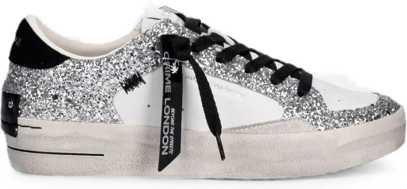 Crime London Sneakers verfraaid met glitter Wit