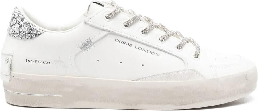 Crime London Sneakers verfraaid met glitters Wit