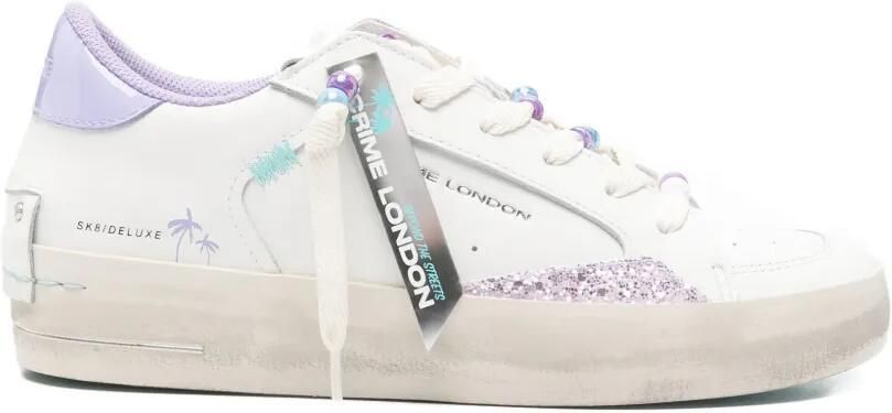 Crime London Sneakers verfraaid met glitters Wit