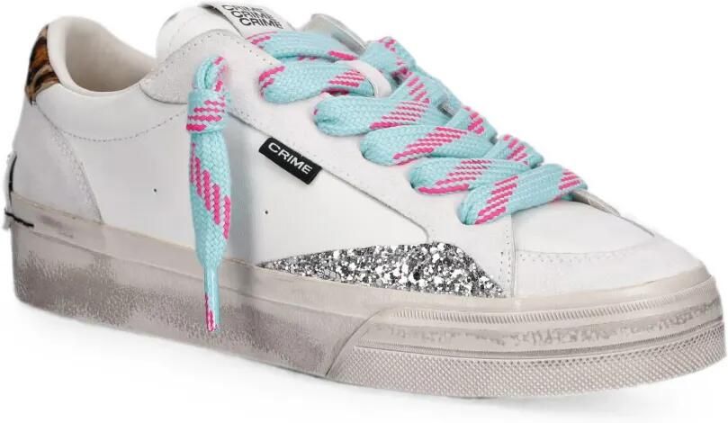 Crime London Soho sneakers met glitters Wit - Foto 3