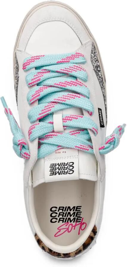 Crime London Soho sneakers met glitters Wit - Foto 2