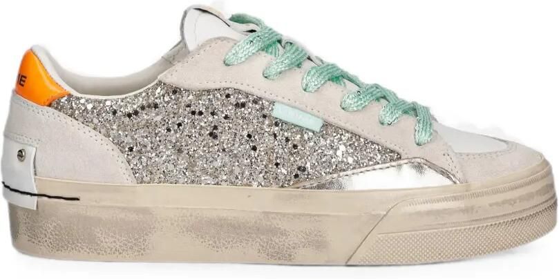 Crime London Soho sneakers met vlakken met glitters Beige