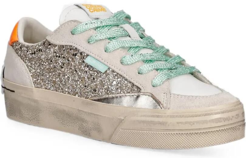 Crime London Soho sneakers met vlakken met glitters Beige - Foto 3