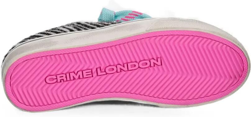 Crime London Soho sneakers met zebra-print en glitters Wit - Foto 5