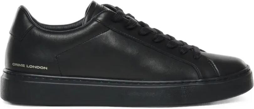 Crime London Superlight leren sneakers met logoprint Zwart
