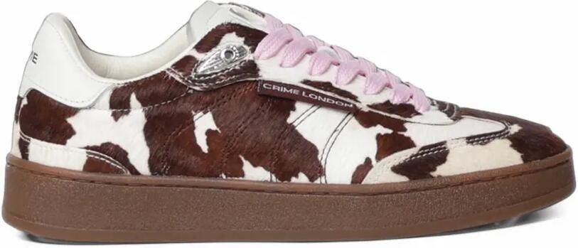Crime London Wembley cow-print panelled sneakers Bruin