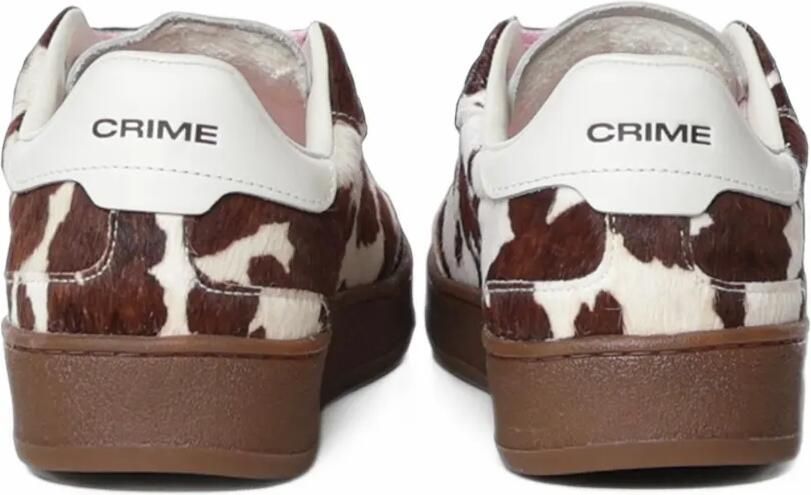 Crime London Wembley cow-print panelled sneakers Bruin - Foto 2