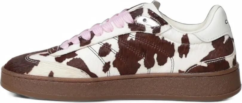 Crime London Wembley cow-print panelled sneakers Bruin - Foto 4
