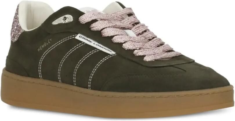 Crime London Wembley glitter-detail sneakers Groen - Foto 4