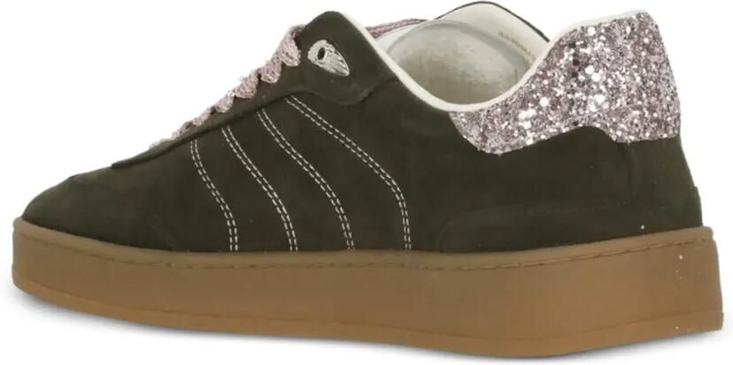 Crime London Wembley glitter-detail sneakers Groen - Foto 3