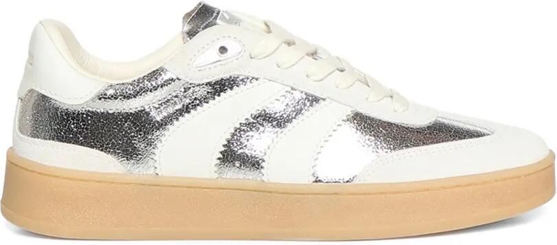 Crime London Wembley sneakers met metallic effect Wit
