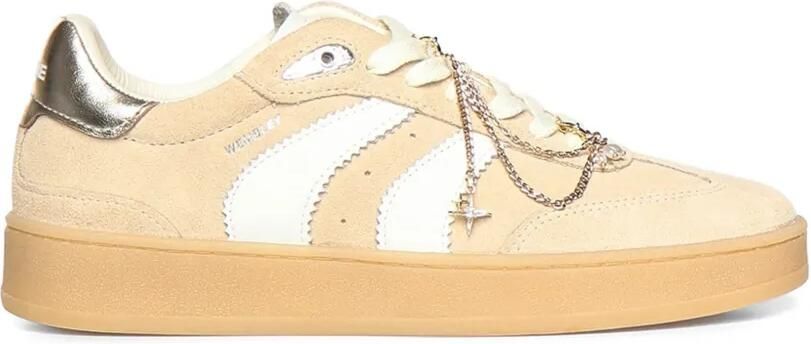 Crime London Wembley suède sneakers met kettingdetail Beige