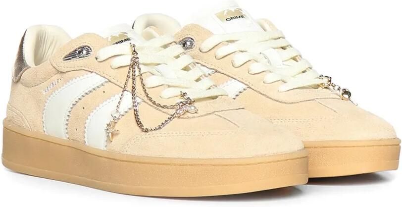 Crime London Wembley suède sneakers met kettingdetail Beige - Foto 3