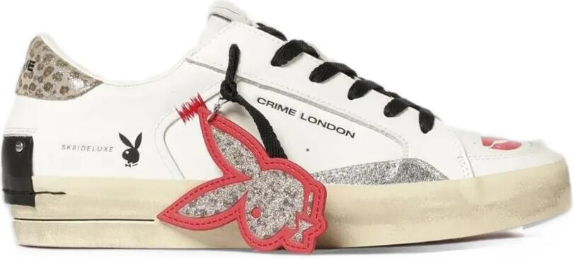 Crime London x Playboy Kiss Me Quick lace-up sneakers Wit