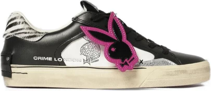 Crime London x Playboy zebra-print sneakers Zwart