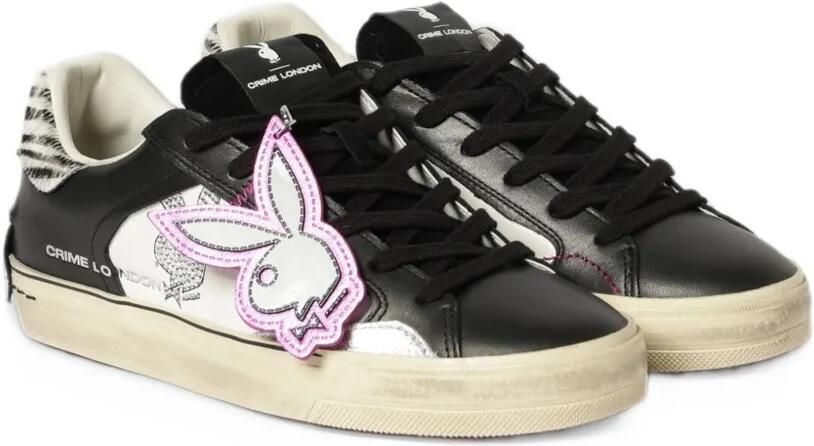 Crime London x Playboy zebra-print sneakers Zwart - Foto 3