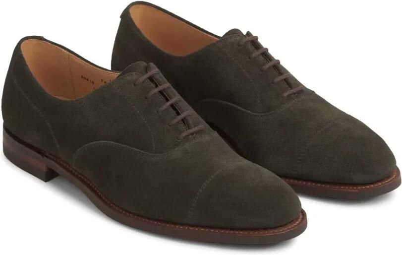 Crockett & Jones Suède Oxford schoenen Groen