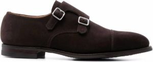 Crockett & Jones Suède gespschoenen Bruin