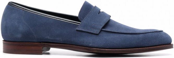 Crockett & Jones Suède loafers Blauw