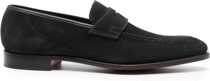 Crockett & Jones Suède loafers Blauw