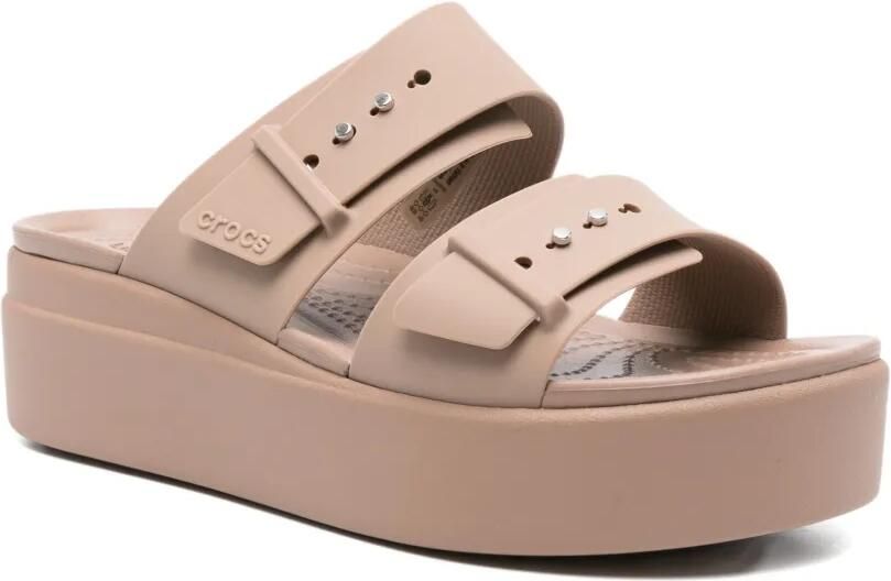 Crocs 40 mm Brooklyn sandalen met dubbele gesp Beige - Foto 3