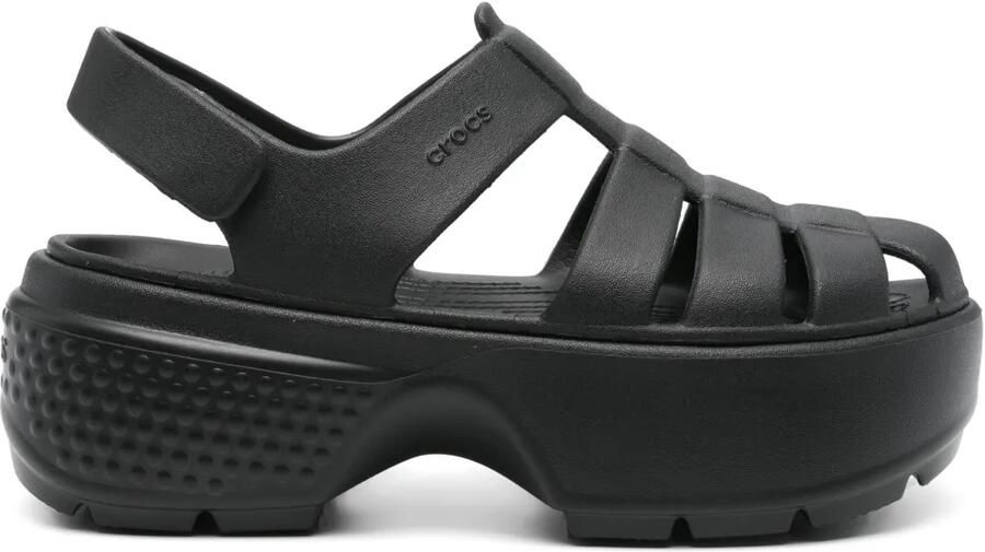 Crocs 50 mm Stomp Fisher sandalen Zwart