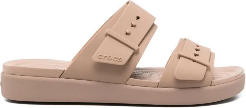 Crocs Brooklyn slippers met gesp Bruin