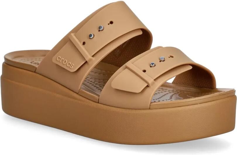 Crocs Brooklyn slippers met platform Beige - Foto 3