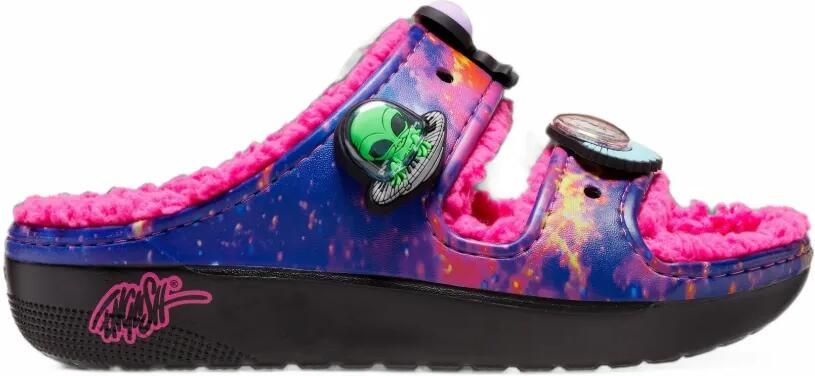 Crocs Classic Cozzzy galaxy-print sandals Blauw