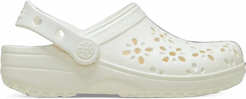Crocs Classic floral cut-out closed-toe mules Wit