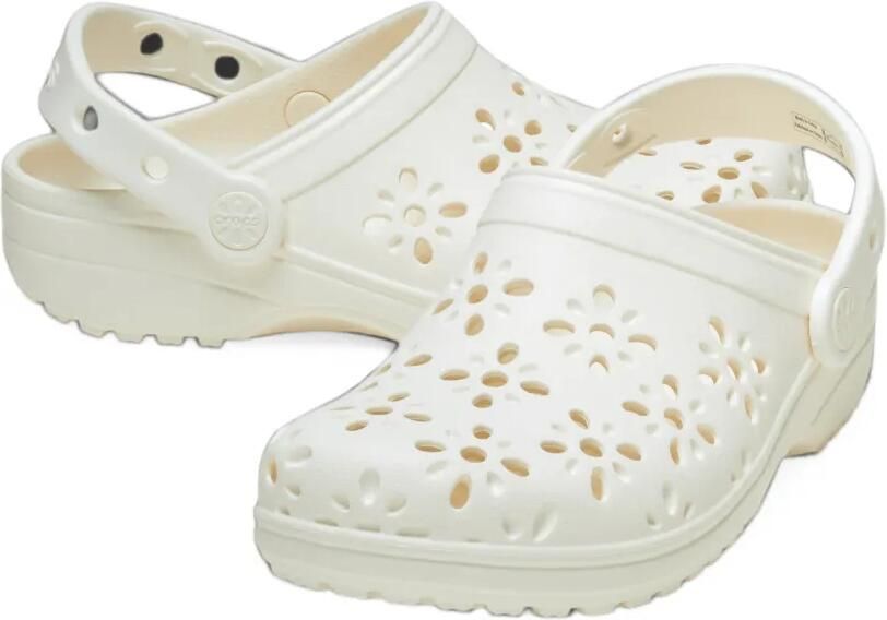Crocs Classic floral cut-out closed-toe mules Wit - Foto 2
