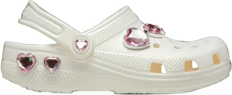 Crocs Classic Iridescent heart-charm clogs Wit
