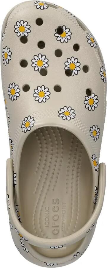 Crocs Classic klompen met plateauzool en bloemen Beige - Foto 4