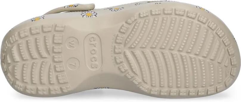 Crocs Classic klompen met plateauzool en bloemen Beige - Foto 5