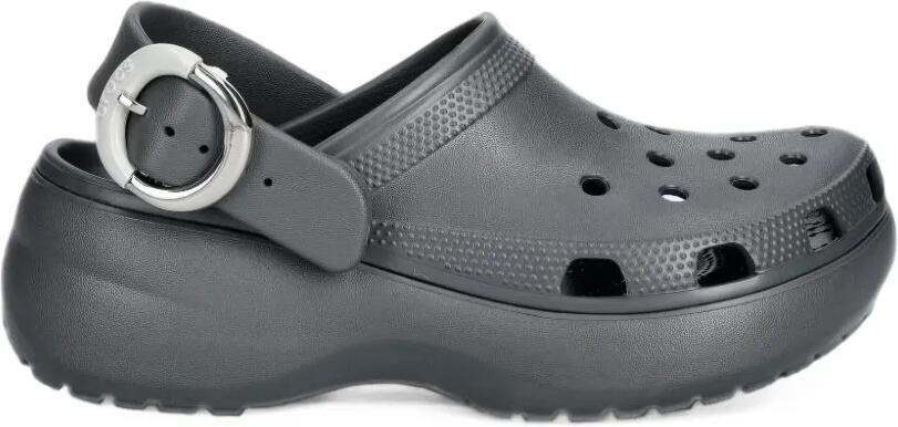 Crocs Classic Platform buckle-detail perforated mules Grijs