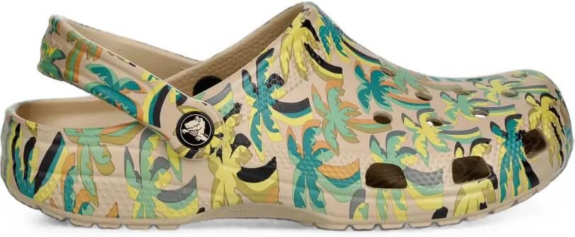 Crocs Classic Retro Summer slippers met palmprint Beige